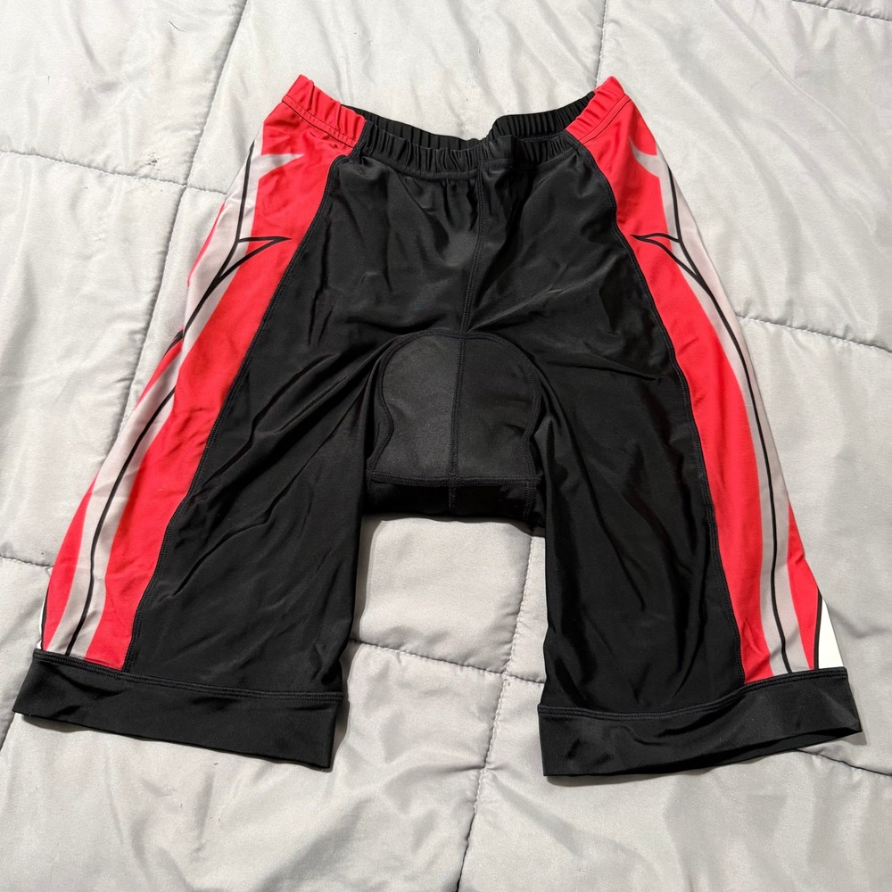Shine Padded Cycling Shorts Mens XXL Black Red Compression‎ Bike Shorts Chamois